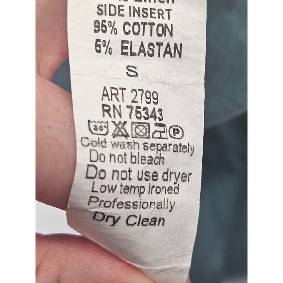 ALK Women's S Terzo Millennio Italy Teal Crochet Neckline 100% Linen Shift Dress - Picture 9 of 9